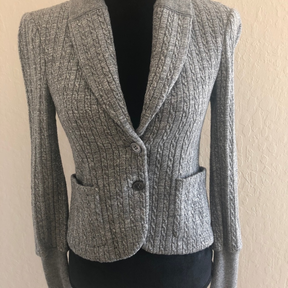 Silver Sweater Blazer